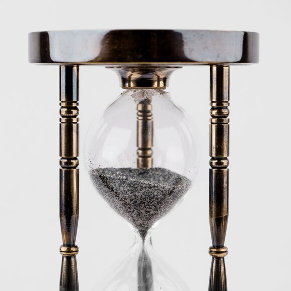 Brass Sand Timer with Working Double-Sided Compass 7" Antique - Picture 8 of 13